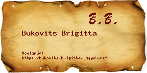 Bukovits Brigitta névjegykártya